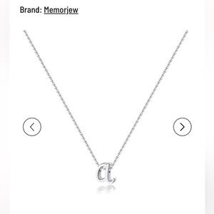 Dainty cursive “a” initial necklace, 16”-18” 925 sterling silver, NEW IN BOX!